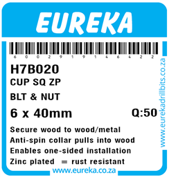 H7B020 - Cup Square Bolt & Nut -H7B020_Label_T